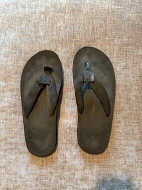 Rainbow Black Classic Flip Flop Sandals